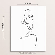 Continuous One Line Abstract Face Art Print Minimalist Wall Decor Poster