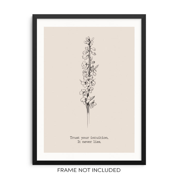 Minimalist Botanical Wall Art Print Inspirational Self-Love Quote Poster