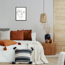 Continuous Line Abstract Face Art Print Minimalist Wall Decor Poster