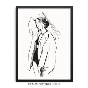 Minimalist Line Art Print Woman's Fashion Sketch Poster