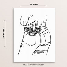 Minimalist One Line Art Print Woman's Body Positive Abstract Poster