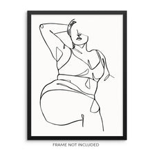 Continuous One Line Nude Woman's Body Positive Wall Art Print Poster