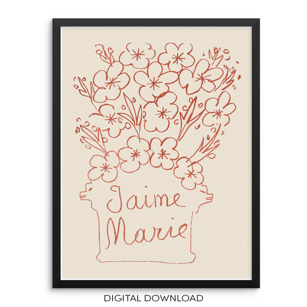 Henri Matisse Flowers Art Print Jaime Marie Botanical Poster DIGITAL FILE