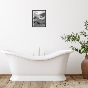 Trendy Fashion Wall Art Print Woman with Striped Bathing Suit 