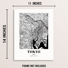 Tokyo City Grid Map Art Print Cityscape Road Map Wall Poster