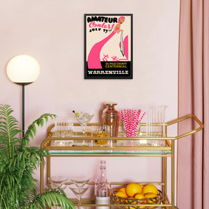 Vintage Exhibition Retro Poster Amateur Contest Art Print | DIGITAL DOWNLOAD | Pink Theme Wall Art for Living Room Gallery Wall Decor