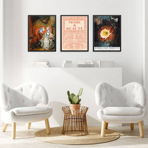 Set of 3 Gallery Wall Colorful Electic Art Prints Altered Bird Couple, Fashino and Beauty Fashion Magazine Cover and Robert Thornton Posters DIGITAL DOWNLOAD