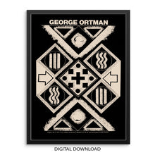 George Ortman Gallery Exhibition Vintage Art Print Mid-Century Poster |DIGITAL DOWNLOAD| Neutral Color Home Decor for Living Room Wall Decor