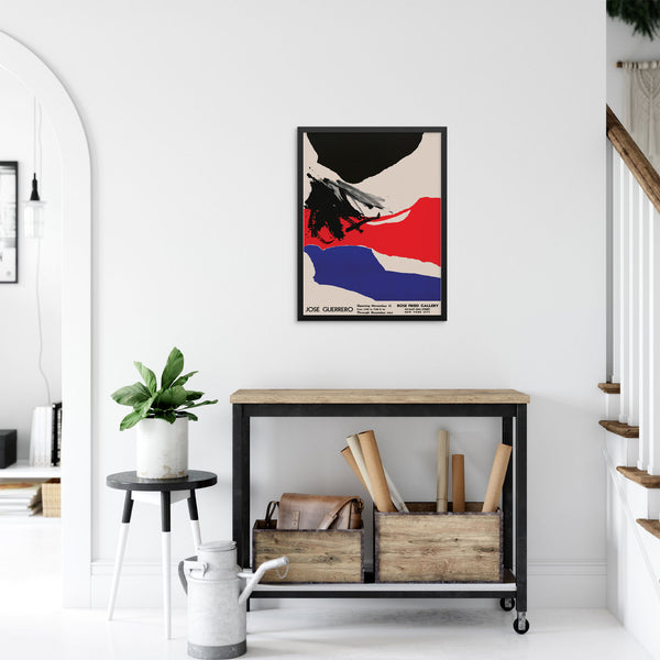 Jose Guerrero Gallery Exhibition Art Print Colorful Abstract Poster | DIGITAL DOWNLOAD | Mid-Century Vintage Wall Art for Entryway or Living Room Decor