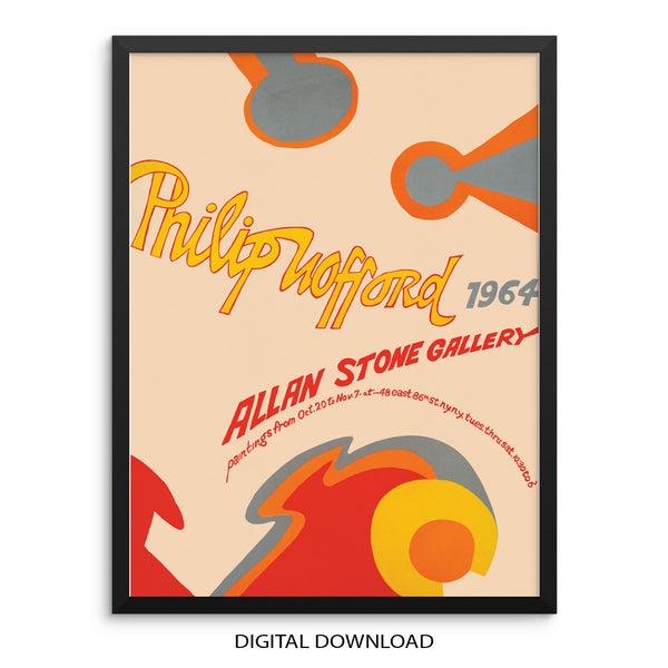 Vintage Philip Wofford Gallery Exhibition Art Print PRINTABLE Poster