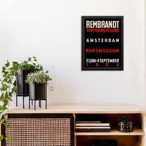 Rembrandt Gallery Exhibition Art Print | DIGITAL DOWNLOAD | Vintage Typography Poster for Living Room or Entryway Gallery Wall Decor