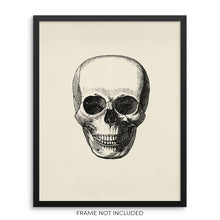 Vintage Human Skull Art Print Trendy Boho Wall Decor Poster