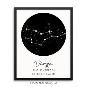 VIRGO Constellation Art Print Astrological Zodiac Sign Wall Poster