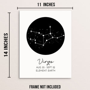 VIRGO Constellation Art Print Astrological Zodiac Sign Wall Poster