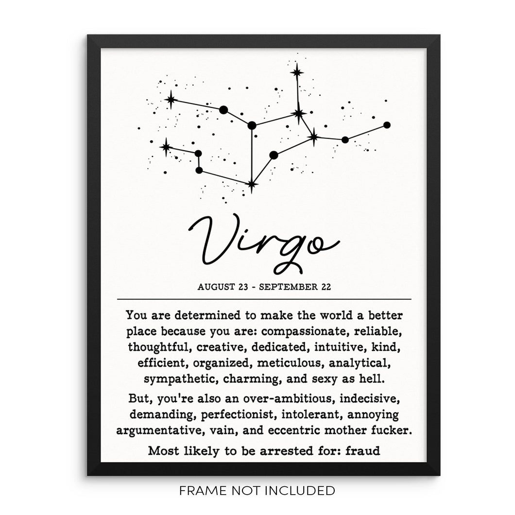 VIRGO Zodiac Constellation Wall Decor Art Print Poster - 8