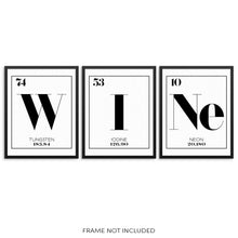 WINE Periodic Table of Elements Art Prints Set Chemistry Wall Posters