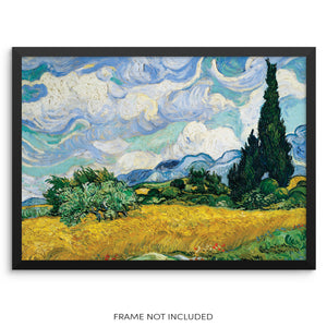 Wheat Field with Cypresses by Vincent Van Gogh Wall Decor Art Print