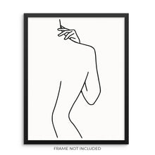 One Line Drawing Nude Woman's Body Shape Art Print Poster