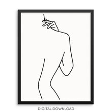 Abstract Woman's Nude Body One Line Art Print DIGITAL DOWNLOAD Poster