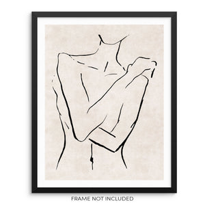 Minimalist One Line Art Print Abstract Woman's Body Shape