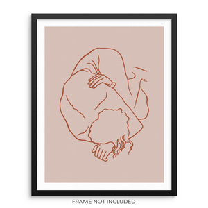 One Line Art Print Abstract Woman's Body Shape