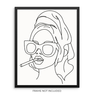 Graphic Black And White Sketch Of Dark Lips With A Cigarette Stock  Illustration - Download Image Now - iStock
