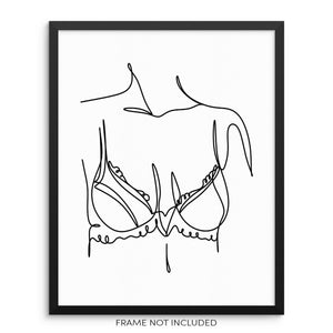 Continuous One Line Drawing Art Print Woman's Body Shape Poster