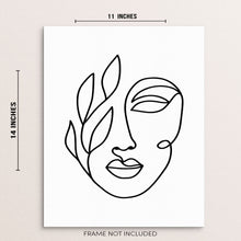 Abstract Woman's One Line Face Home Decor Wall Art Poster Print