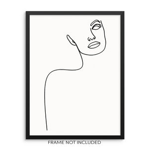 One Line Drawing Abstract Face Poster Minimalist Wall Decor Art Print