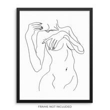 One Line Art Print Abstract Nude Woman's Body Shape Poster