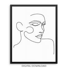 One Line Abstract Woman's Face Art Print DIGITAL DOWNLOAD
