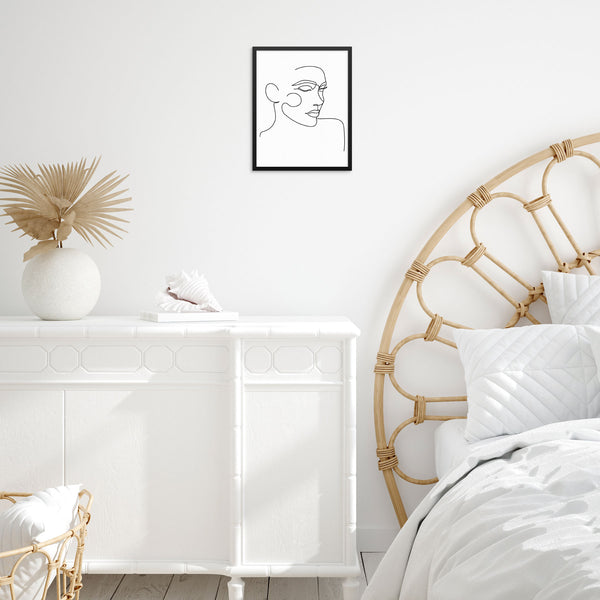 One Line Abstract Woman's Face Art Print DIGITAL DOWNLOAD