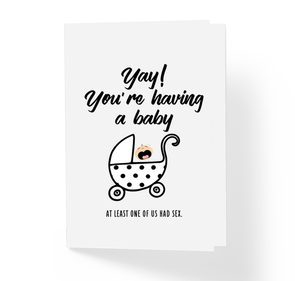 Funny Baby Shower Greeting Card Yay! You're Having A Baby by Sincerely, Not Greeting Cards