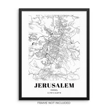 Jerusalem Israel City Grid Minimalist Art Print Wall Decor Poster