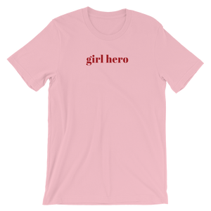 Short Sleeve Women's T-Shirt - Girl Hero Slogan Cotton Tee