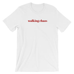 Short Sleeve Women's T-Shirt - Walking Chaos Slogan Cotton Tee