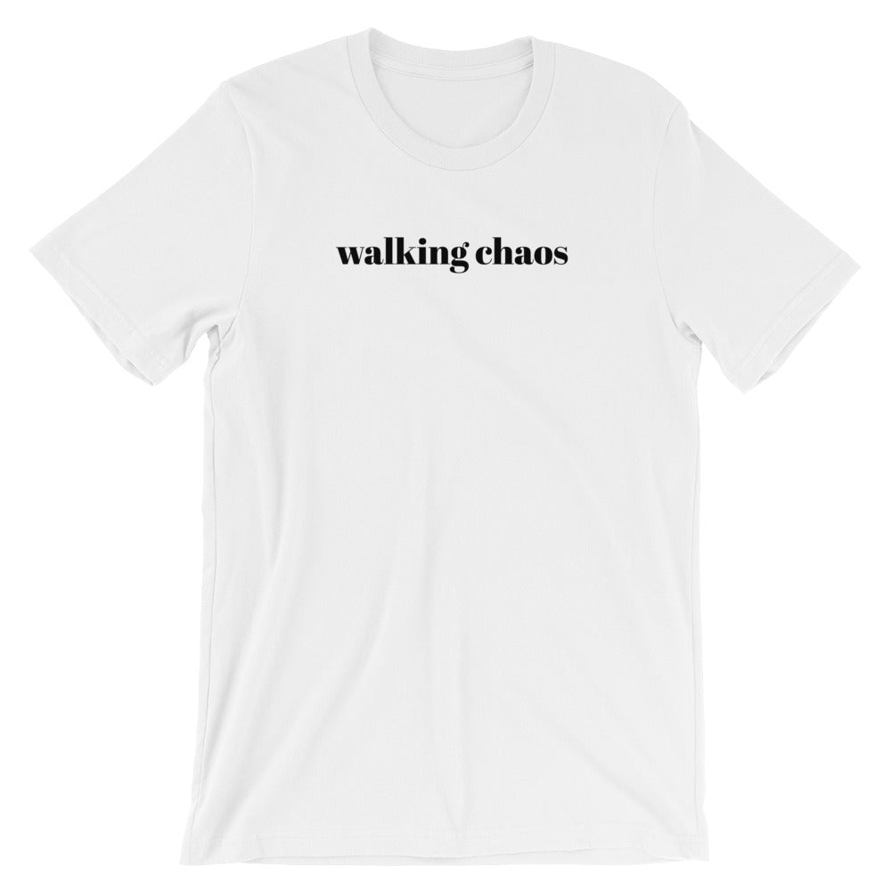 Short Sleeve Women's T-Shirt - Walking Chaos Slogan Cotton Tee