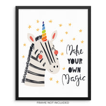 Make Your Own Magic Unicorn Zebra Inspirational Art Print